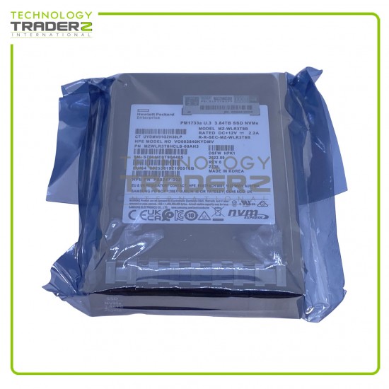 0-Hours P50219-B21 HPE PM1733A 3.84TB NVMe U.3 RI 2.5" SSD P50247-002 *New Bulk*